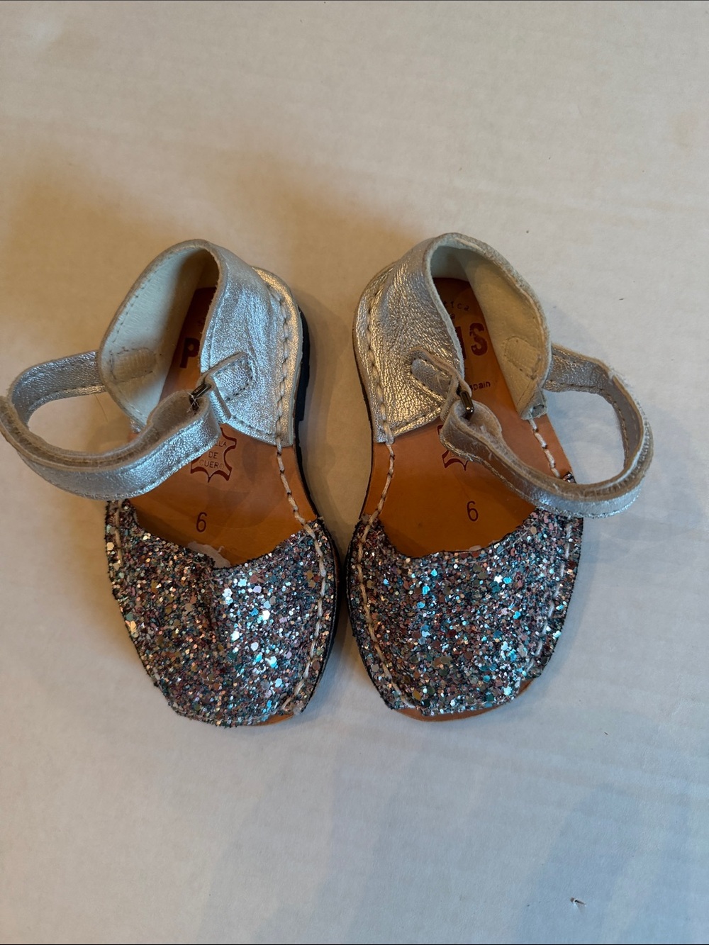 EUC PONS Toddler Frailera style Glitter Joy Avaca Sandal size 22